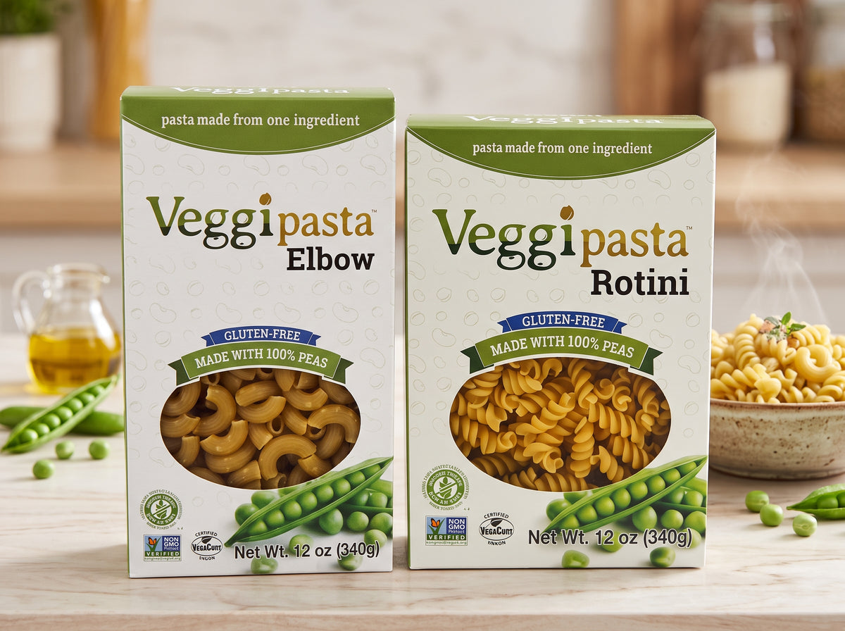 Veggipasta 12-Pack – Elbow OR Rotini (12 oz Boxes) – Random Selection